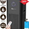 Air Purifier for Large Rooms 3500 Sq.ft, HEPA Air Purifiers for Wildfire, Pet Fur,Pollen,AP404,Black