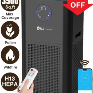Air Purifier for Large Rooms 3500 Sq.ft, HEPA Air Purifiers for Wildfire, Pet Fur,Pollen,AP404,Black