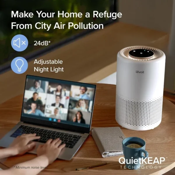 Home Bedroom Air Purifier, Smart WiFi Alexa Control, Coverage up to 916 Square Feet, 3-in-1 Filter, 24dB Quiet Bedroom - Image 6