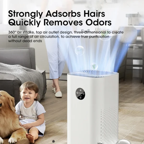 Smart Air Purifier for Home Allergies Pets Hair in Bedroom H13 True HEPA Filter Filtration System Cleaner Odor Eliminators - Image 3