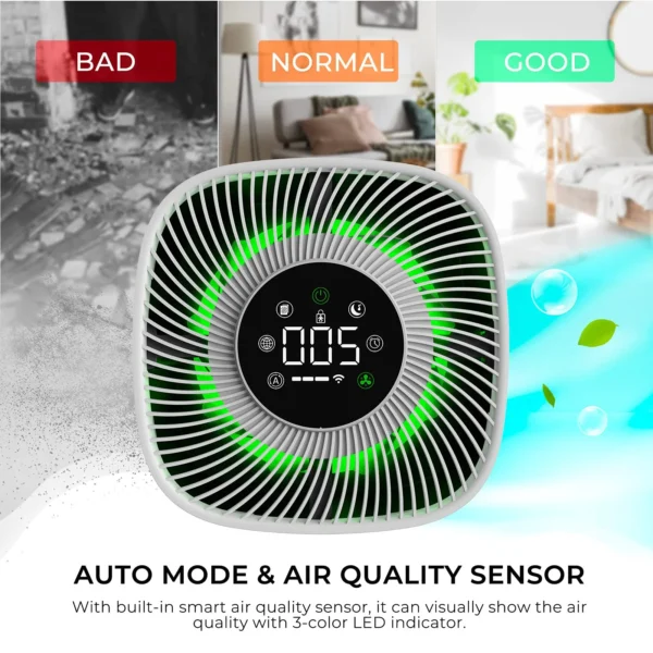 APP Control Portable Air Purifiers Desktop Mini UV Home Air Cleaner Hepa Filter Air Purifier - Image 3