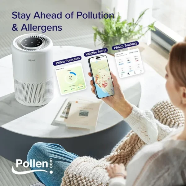 Home Bedroom Air Purifier, Smart WiFi Alexa Control, Coverage up to 916 Square Feet, 3-in-1 Filter, 24dB Quiet Bedroom - Image 4