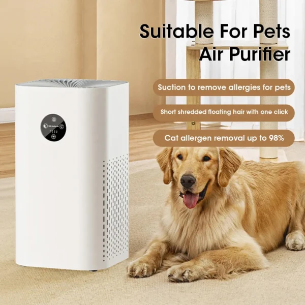 Smart Air Purifier for Home Allergies Pets Hair in Bedroom H13 True HEPA Filter Filtration System Cleaner Odor Eliminators - Image 2